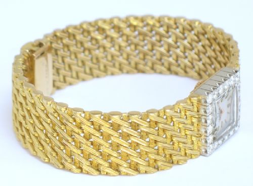 fig 6. STUNNING HEAVY SOLID 18CT 18K GOLD AND DIAMOND OMEGA LADIES WATCH C1966