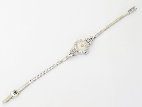 fig 5. Wonderful Girard Perregaux platinum and diamond ladies cocktail watch c1950