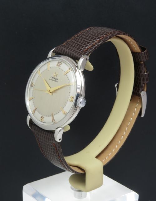 fig 1. OMEGA TWO TONE DIAL BUMPER AUTOMATIC MENS VINTAGE WATCH C1951