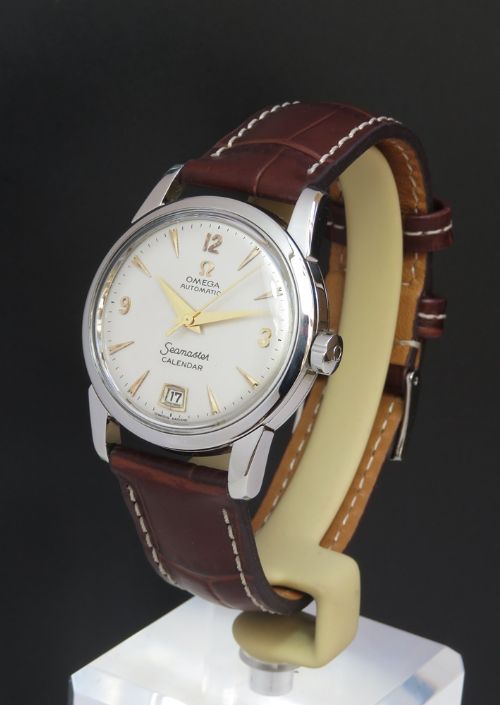 fig 1. Rare Omega Seamaster Mark 1 Bumper Calendar Automatic Vintage Watch c1954