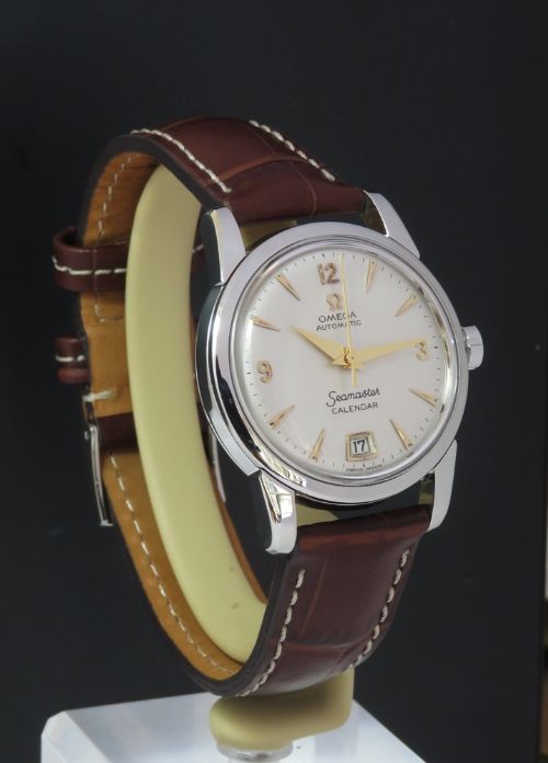 fig 2. Rare Omega Seamaster Mark 1 Bumper Calendar Automatic Vintage Watch c1954