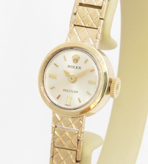 fig 1. Beautiful Solid 9ct Gold Rolex Precision Ladies Cocktail Watch c1965