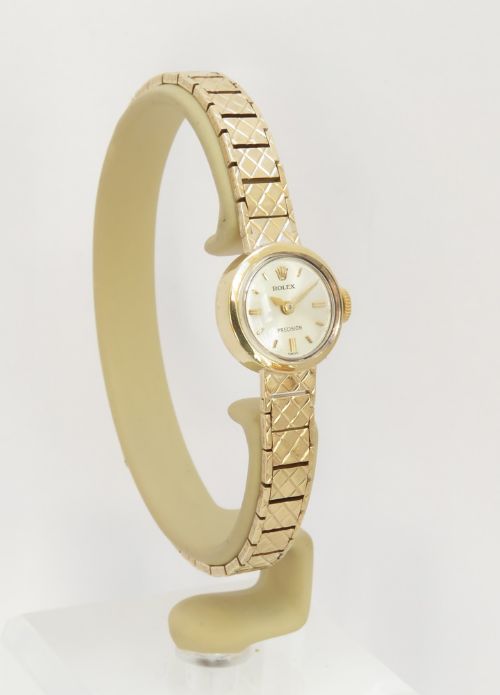fig 2. Beautiful Solid 9ct Gold Rolex Precision Ladies Cocktail Watch c1965