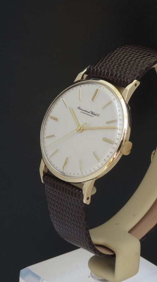fig 1. Rare Solid 9ct Gold IWC International Watch Company Calibre 401 Mens Vintage Watch c1961