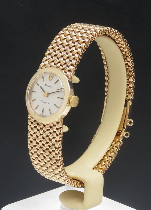 fig 1. Mint Heavy Solid 9ct Gold Rolex Tudor Ladies Cocktail Watch