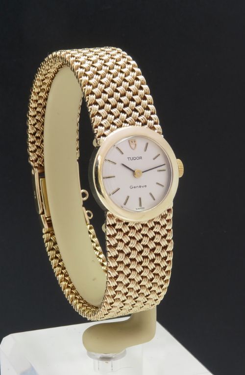 fig 2. Mint Heavy Solid 9ct Gold Rolex Tudor Ladies Cocktail Watch