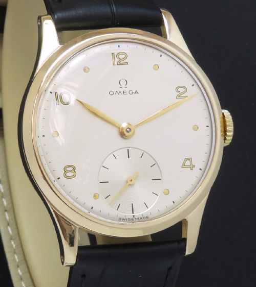 fig 4. Near Mint Original Solid 9ct Gold Omega 30T2 Mens Vintage Watch c1948-49