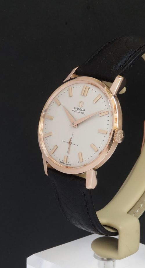 fig 4. Rare Solid 18ct Rose Gold Omega Tresor Automatic c1959