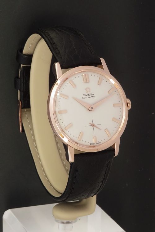 fig 5. Rare Solid 18ct Rose Gold Omega Tresor Automatic c1959