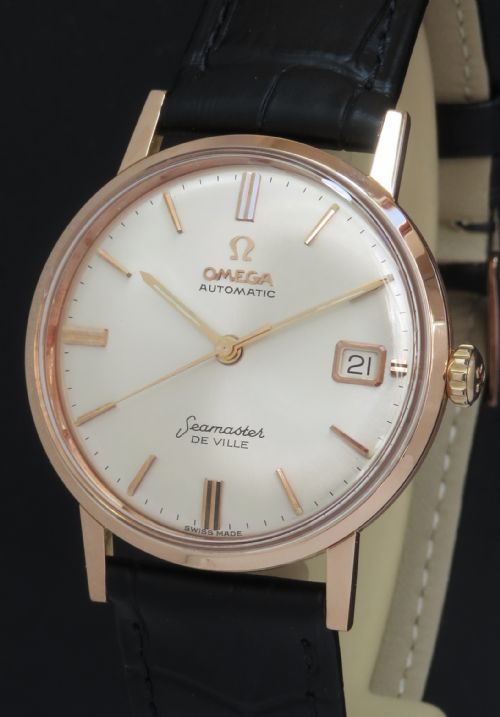 fig 1. Mint Solid 18ct 18k Rose Gold Omega Seamaster Automatic with Boxes c1962