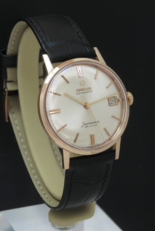 fig 3. Mint Solid 18ct 18k Rose Gold Omega Seamaster Automatic with Boxes c1962