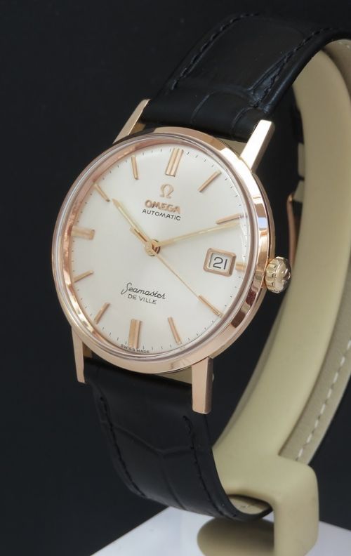 fig 5. Mint Solid 18ct 18k Rose Gold Omega Seamaster Automatic with Boxes c1962