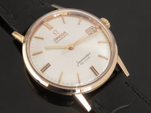 fig 6. Mint Solid 18ct 18k Rose Gold Omega Seamaster Automatic with Boxes c1962