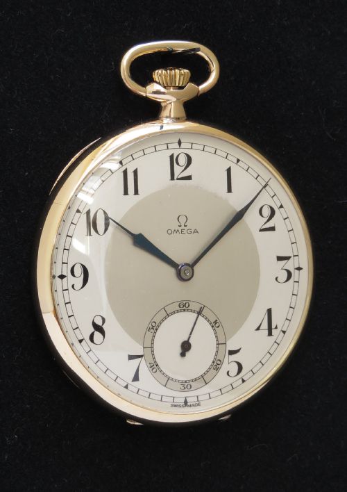 Beautiful Solid 9ct Gold Omega Art Deco Pocket Watch C1938