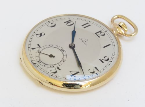 fig 3. Beautiful Solid 9ct Gold Omega Art Deco Pocket Watch c1938