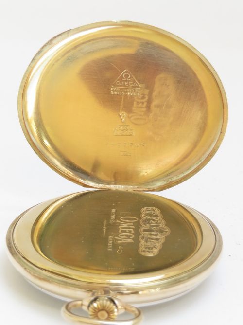 fig 5. Beautiful Solid 9ct Gold Omega Art Deco Pocket Watch c1938