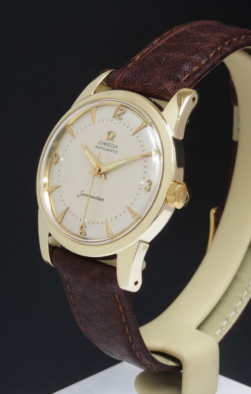 fig 1. Solid 14ct Omega Seamaster Mark 1 Bumper Mens Vintage Watch c1952
