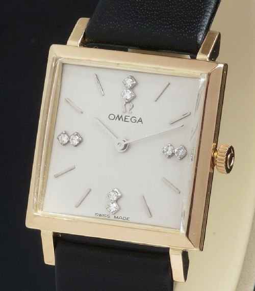 fig 1. Rare Solid 18ct Gold Omega Diamond Set Ladies Watch c1964