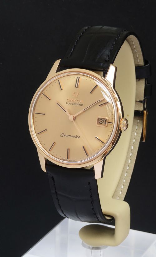 Very Rare Solid 18ct Rose Gold Omega Seamaster Deluxe C1966