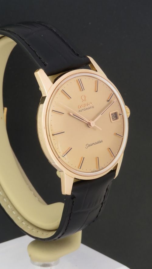 fig 3. Very Rare Solid 18ct Rose Gold Omega Seamaster Deluxe c1966