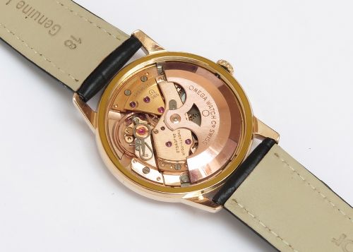 fig 6. Very Rare Solid 18ct Rose Gold Omega Seamaster Deluxe c1966