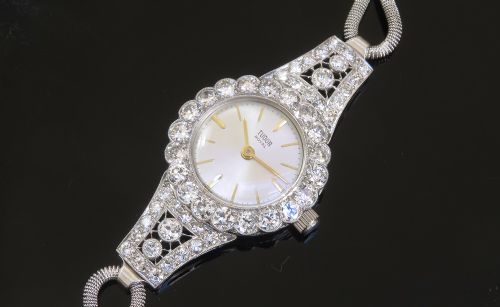 fig 4. Stunning Tudor Royal Platinum and Diamond Ladies Art Deco Cocktail Watch c1934