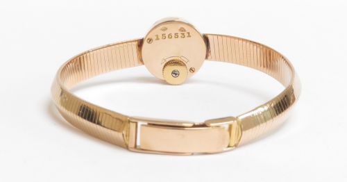 fig 2. Mint Condition Solid 18ct Rose Gold Jaeger- LeCoutre Ladies Cocktail Watch c1960