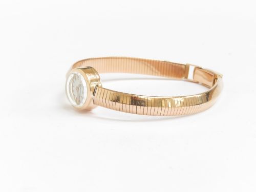 fig 3. Mint Condition Solid 18ct Rose Gold Jaeger- LeCoutre Ladies Cocktail Watch c1960