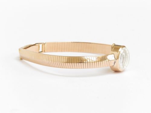 fig 5. Mint Condition Solid 18ct Rose Gold Jaeger- LeCoutre Ladies Cocktail Watch c1960