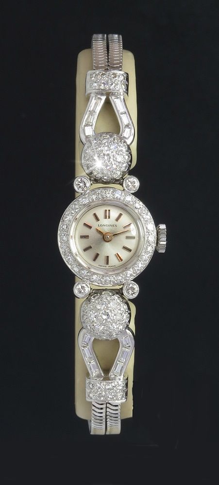 fig 2. Stunning solid 18ct white gold and diamond Longines Ladies Watch c1968