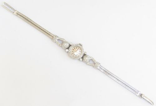 fig 4. Stunning solid 18ct white gold and diamond Longines Ladies Watch c1968