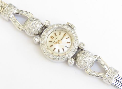 fig 5. Stunning solid 18ct white gold and diamond Longines Ladies Watch c1968