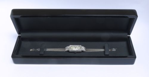 fig 5. Beautiful Benson Platinum and Diamond Ladies Art Deco Cocktail Watch c1930