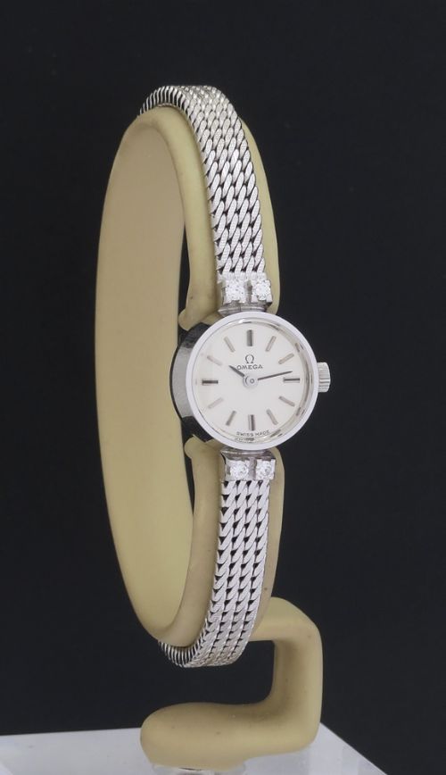 fig 3. Solid 18ct White Gold and Diamond Omega Ladies Cocktail Watch c1967