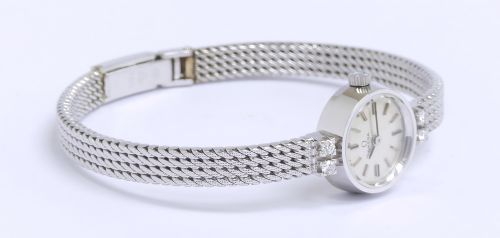 fig 4. Solid 18ct White Gold and Diamond Omega Ladies Cocktail Watch c1967