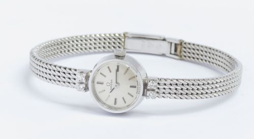 fig 5. Solid 18ct White Gold and Diamond Omega Ladies Cocktail Watch c1967