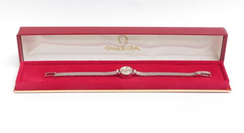 fig 7. Solid 18ct White Gold and Diamond Omega Ladies Cocktail Watch c1967
