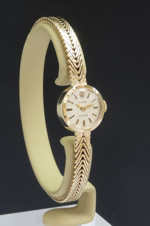 fig 2. Mint Original Solid 9ct Gold Rolex Precision Ladies Cocktail Watch With Boxes and Paperwork c1969