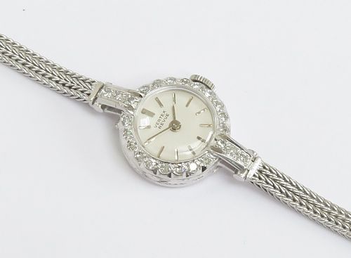 fig 3. Solid 18ct White Gold and Diamond Vertex Revue Ladies Cocktail Watch c1967