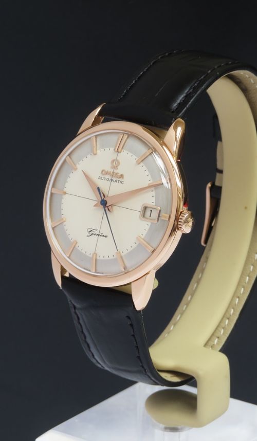fig 1. Stunning Solid 18ct Rose Gold Omega Geneve Automatic with Date c1962