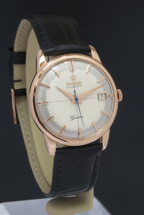 fig 2. Stunning Solid 18ct Rose Gold Omega Geneve Automatic with Date c1962