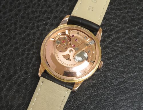 fig 3. Stunning Solid 18ct Rose Gold Omega Geneve Automatic with Date c1962