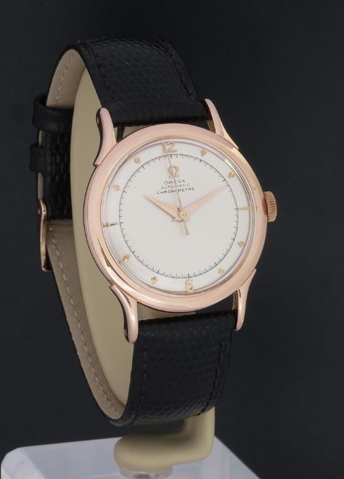 fig 4. Extremely Rare Omega 18ct Rose Gold Automatic Chronometre c1950
