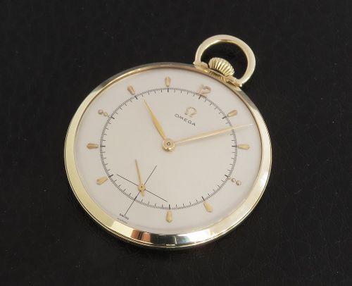 fig 1. Stunning Solid 14ct Gold Omega Art Deco Pocket Watch c1947