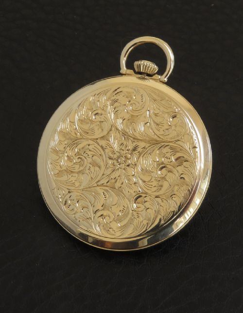 fig 4. Stunning Solid 14ct Gold Omega Art Deco Pocket Watch c1947