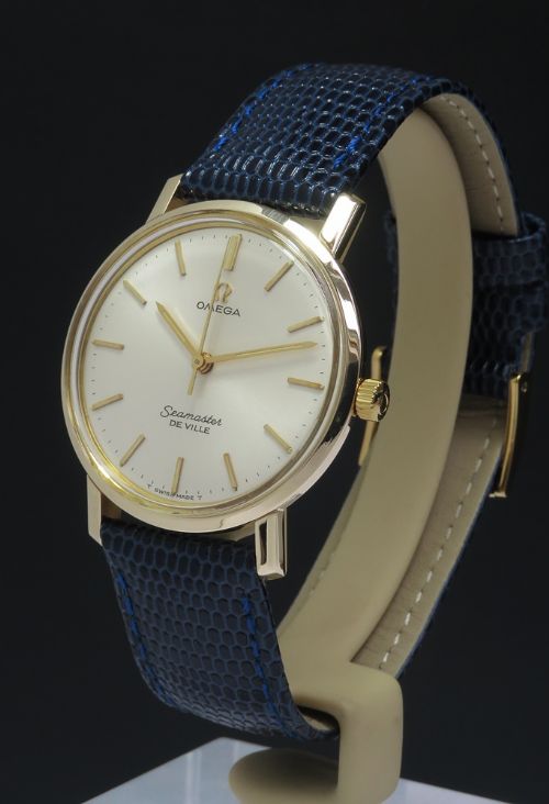 fig 1. Mint Original Solid 9ct Gold Omega Seamaster De Ville With Box And Papers c1966