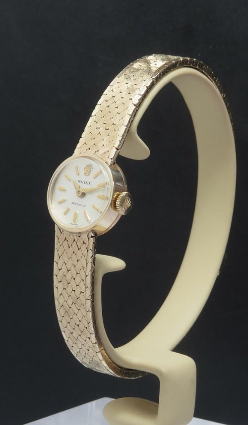 fig 1. Mint Unworn Solid 9ct Gold Rolex Precision Cocktail Watch c1968
