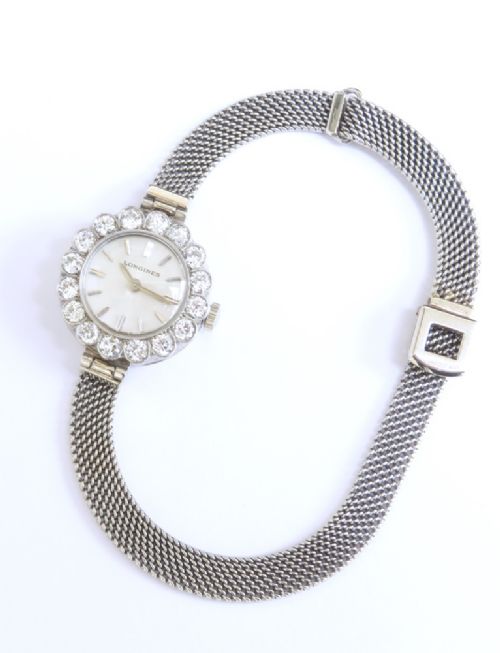 fig 4. Wonderful Longines Platinum and Diamond Art Deco Ladies Cocktail Watch c1930