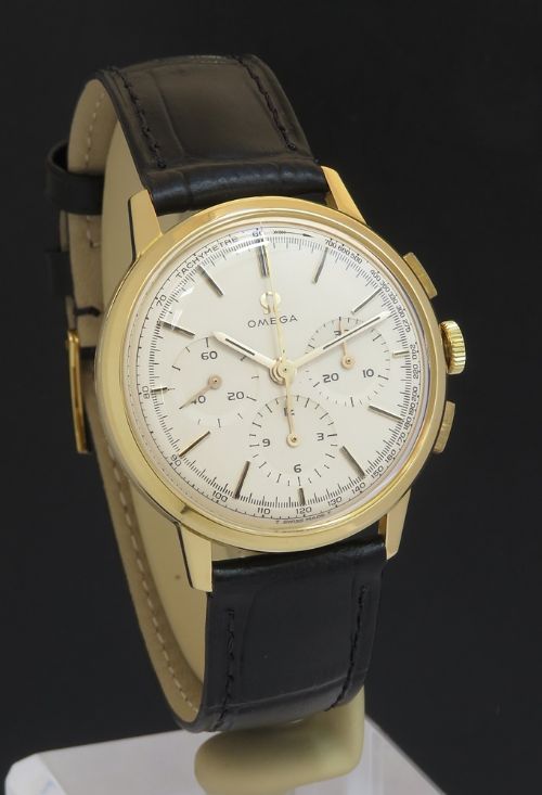 fig 2. Solid 18ct Gold Omega Chronograph Calibre 321 With Both Inner and Outer Boxes c1965-66