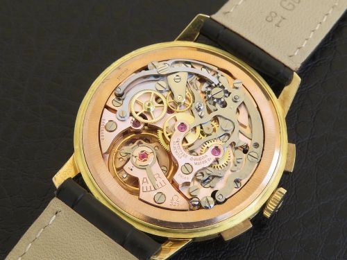 fig 6. Solid 18ct Gold Omega Chronograph Calibre 321 With Both Inner and Outer Boxes c1965-66